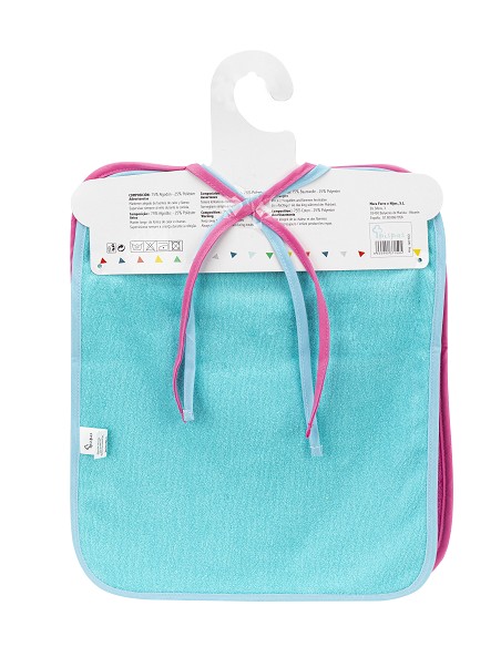 Pack 2 Baberos Rizo Color con Cinta Rosa
