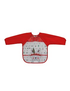 Babero con Mangas Estampado Rojo
