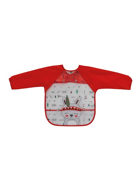Babero con Mangas Estampado Rojo