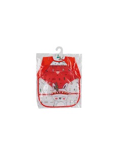Babero con Mangas Estampado Rojo 2