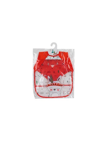 Babero con Mangas Estampado Rojo