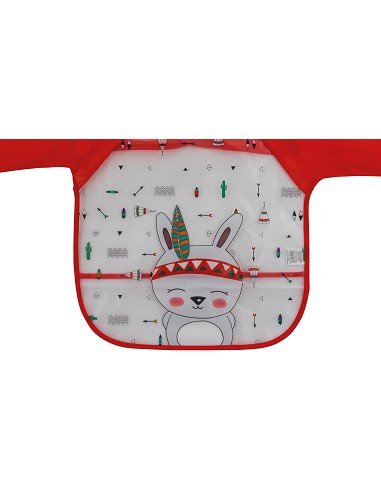 Babero con Mangas Estampado Rojo