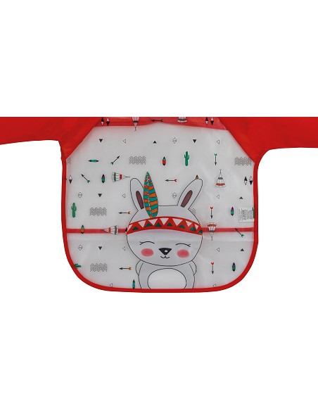 Babero con Mangas Estampado Rojo