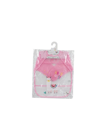 Babero con Mangas Estampado Rosa