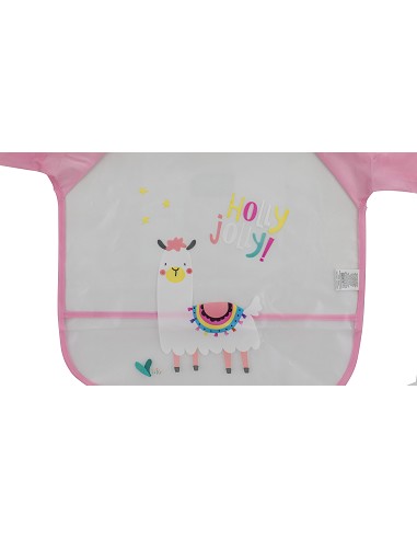 Babero con Mangas Estampado Rosa