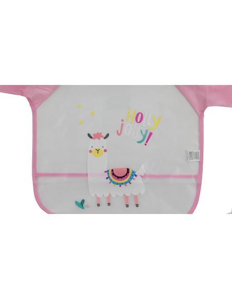Babero con Mangas Estampado Rosa