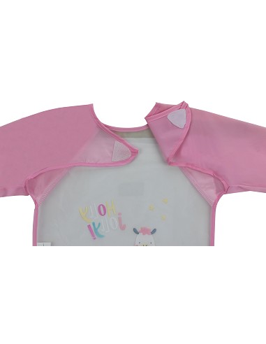 Babero con Mangas Estampado Rosa