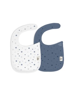 Pack 2 Baberos Velcro 20X30 Cms Mod Duendes Del Polvo Azul