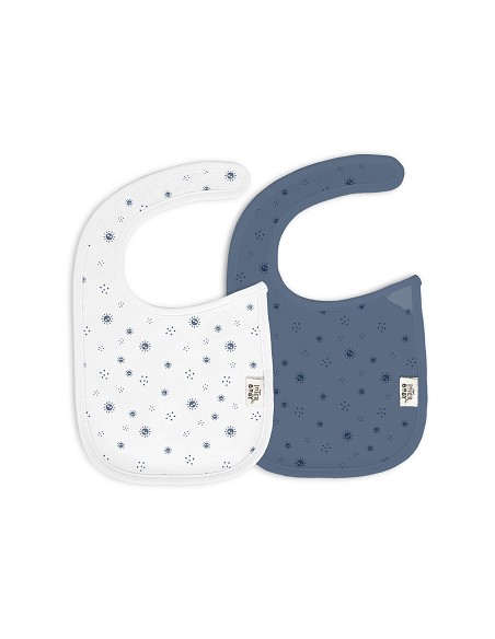 Pack 2 Baberos Velcro 20X30 Cms Mod Duendes Del Polvo Azul