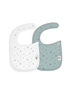 Pack 2 Baberos Velcro 20X30 Cms Mod Duendes Del Polvo Verde