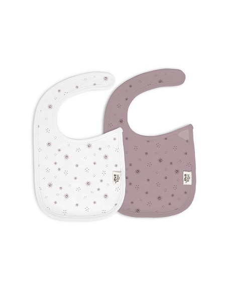 Pack 2 Baberos Velcro 20X30 Cms Mod Duendes Del Polvo Rosa Maquillaje