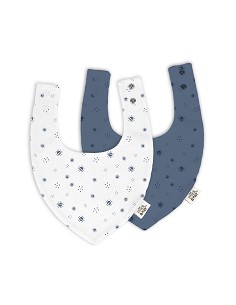 Pack 2 Baberos Bandana 20X30 Cms Mod Duendes Del Polvo Azul