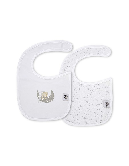 Pack 2 Baberos Velcro 20X30 Cms Mod Sleep Gris