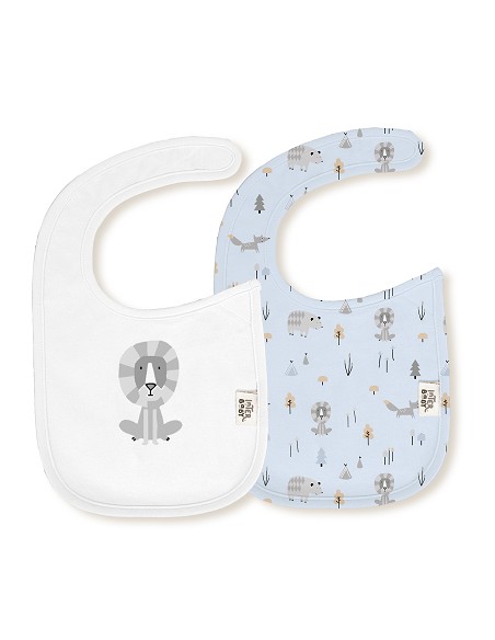 Pack 2 Baberos 20X30 Cms Mod Fox Bco/Azul