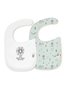 Pack 2 Baberos 20X30 Cms Mod Fox Bco/Verde