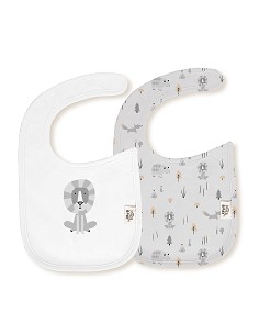 Pack 2 Baberos 20X30 Cms Mod Fox Bco/Gris