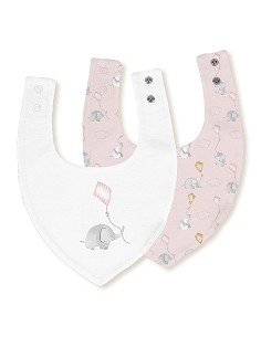 Pack 2 Baberos Bandana 20X30 Cms Mod Elefante Cometa...