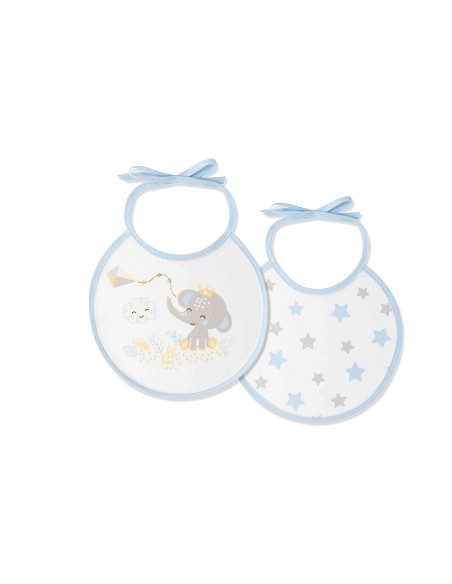 Pack 2 Baberos 20X20 Cachirulo Estrellas Azul