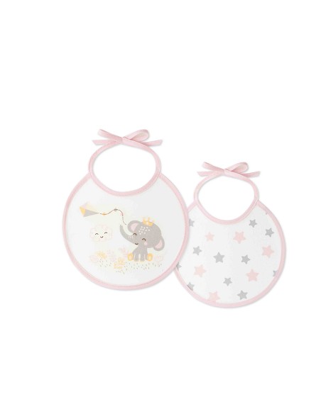 Pack 2 Baberos 20X20 Cachirulo Estrellas Rosa