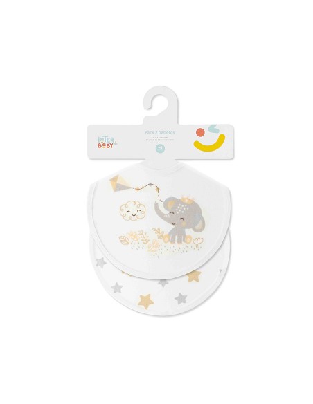 Pack 2 Baberos 20X20 Cachirulo Estrellas Beig