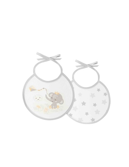 Pack 2 Baberos 20X20 Cachirulo Estrellas Gris