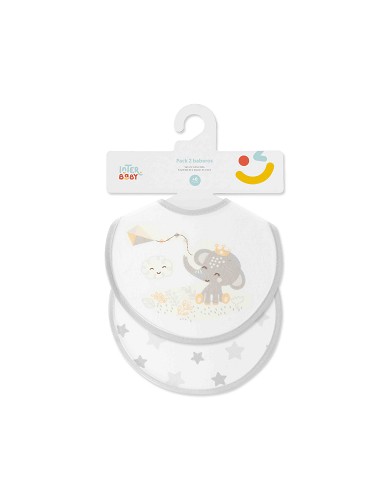 Pack 2 Baberos 20X20 Cachirulo Estrellas Gris