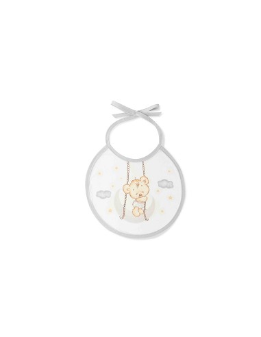 Pack 2 Baberos 20X20 Osito Luna Estrellas Gris