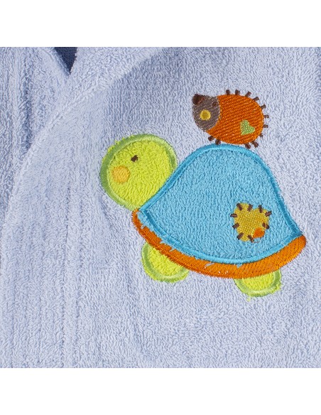 Albornoz Infantil  T- 2-4 100% Alg Azul