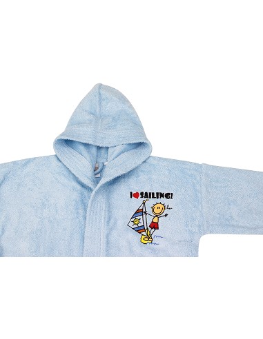 Albornoz Infantil T-14-16 100% Alg Azul