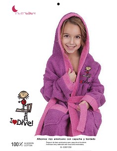 Albornoz Infantil T-14-16 100% Alg Lila