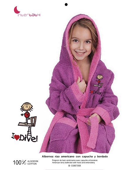 Albornoz Infantil T-14-16 100% Alg Lila