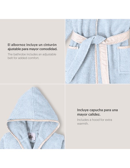 Albornoz Infantil  T- 10-12 Azul