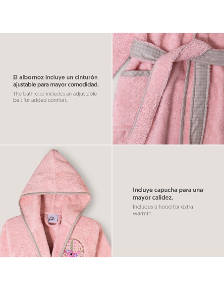 Albornoz Infantil  T- 10-12 Rosa