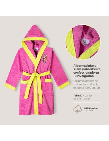 Albornoz Infantil  T- 10-12 Fucsia