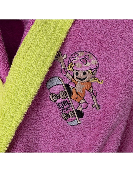 Albornoz Infantil  T- 10-12 Fucsia