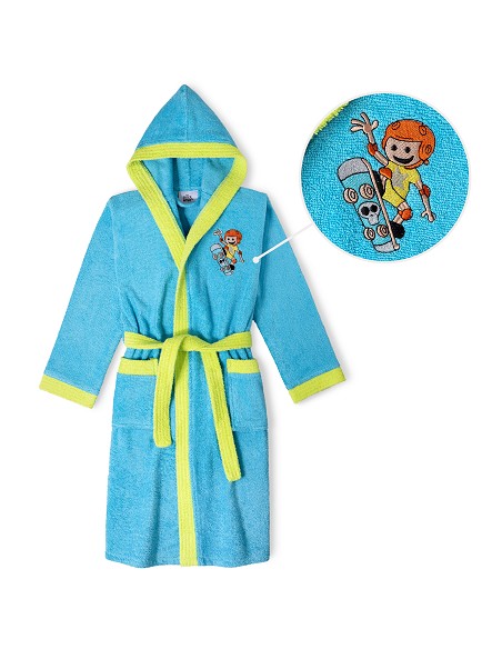 Albornoz Infantil  T- 10-12 Turquesa