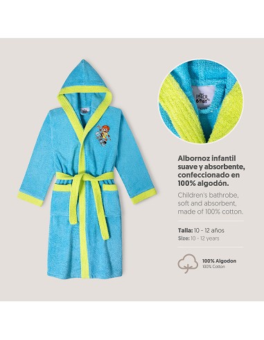 Albornoz Infantil  T- 10-12 Turquesa