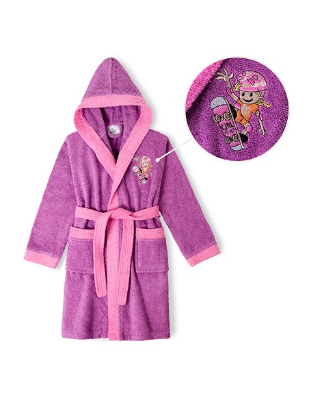 Albornoz Infantil  T- 10-12 Lila