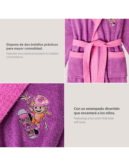 Albornoz Infantil  T- 10-12 Lila