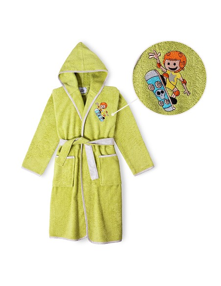 Albornoz Infantil  T- 10-12 Pistacho