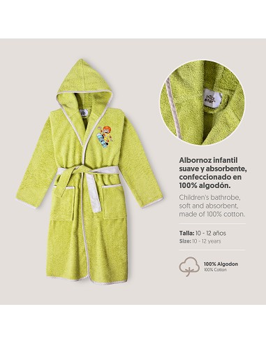 Albornoz Infantil  T- 10-12 Pistacho