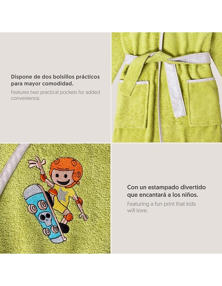 Albornoz Infantil  T- 10-12 Pistacho