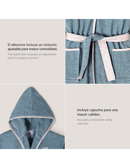 Albornoz Infantil  T- 10-12 Petroleo