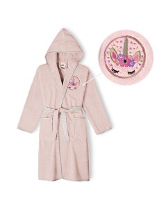 Albornoz Infantil  T- 10-12 Rosa Maquillaje