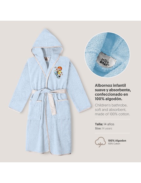 Albornoz Infantil  T- 14 Azul