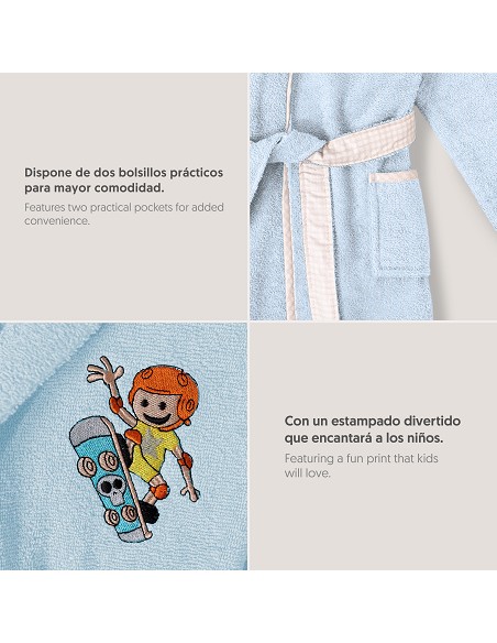 Albornoz Infantil  T- 14 Azul