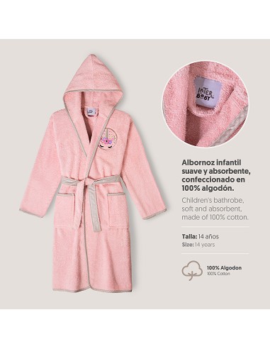 Albornoz Infantil  T- 14 Rosa