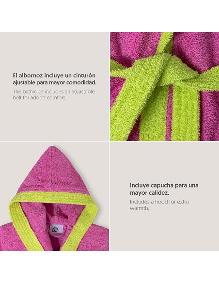 Albornoz Infantil  T- 14 Fucsia
