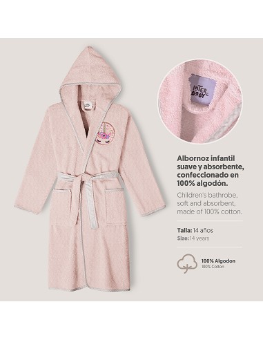Albornoz Infantil  T- 14 Rosa Maquillaje