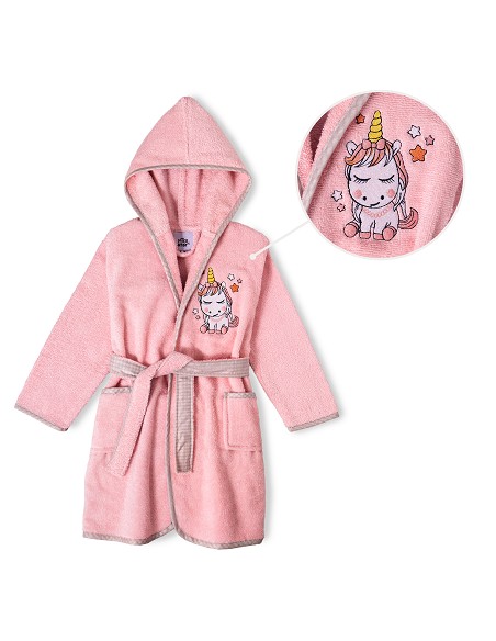 Albornoz Infantil  T- 2-4 Rosa